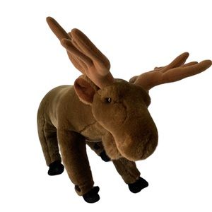 Wild Republic Brown Moose Plush 13” Stuffed Animal 2003 Tags K & M International